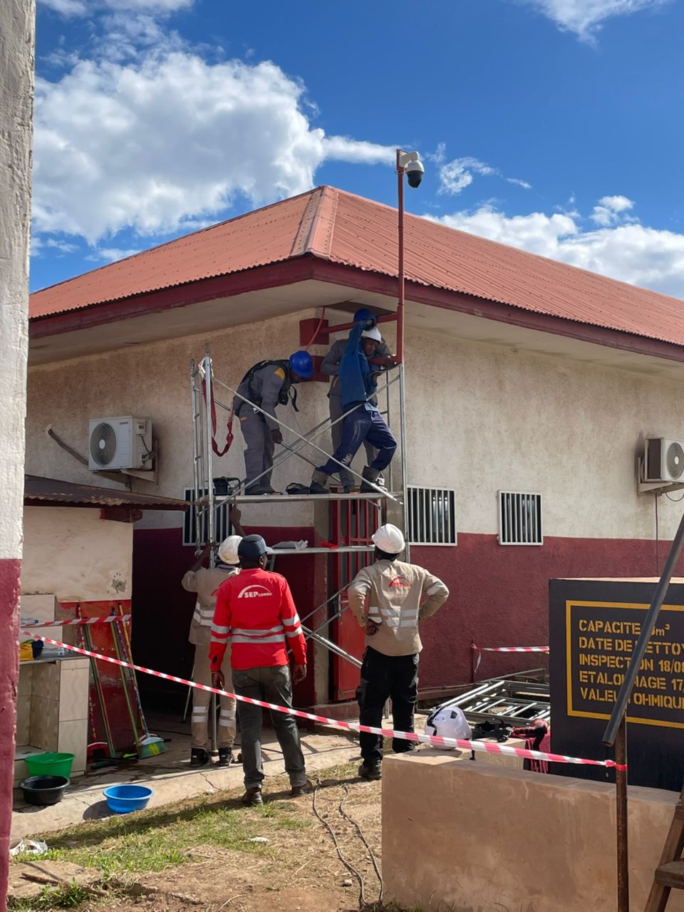 Installation des caméras ATEX – SEP Lubumbashi